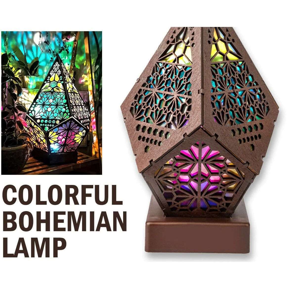 3D Colorful Bohemian LED Night Light Polar Star Starry Sky Floor Projection Lamp
