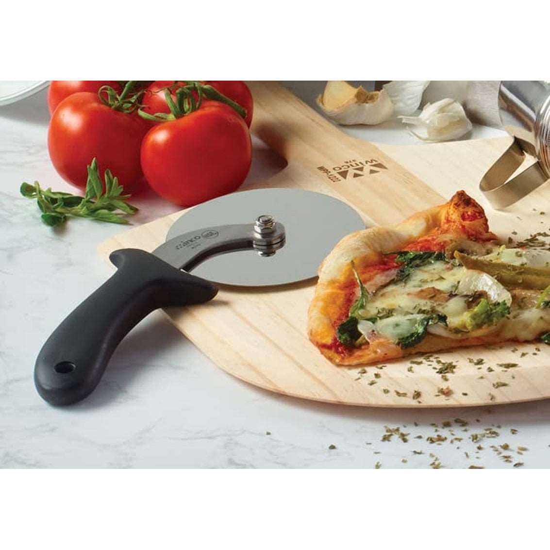 Winware Pizza Cutter 4-Inch Blade with Handle, Stainless Steel