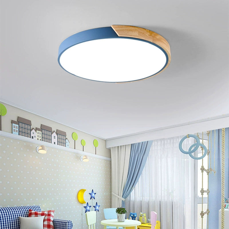 Scandinavian Log LED Ceiling Light Living Room Master Bedroom Room Balcony round Minimalist Modern 2024 New Arrival Lamps