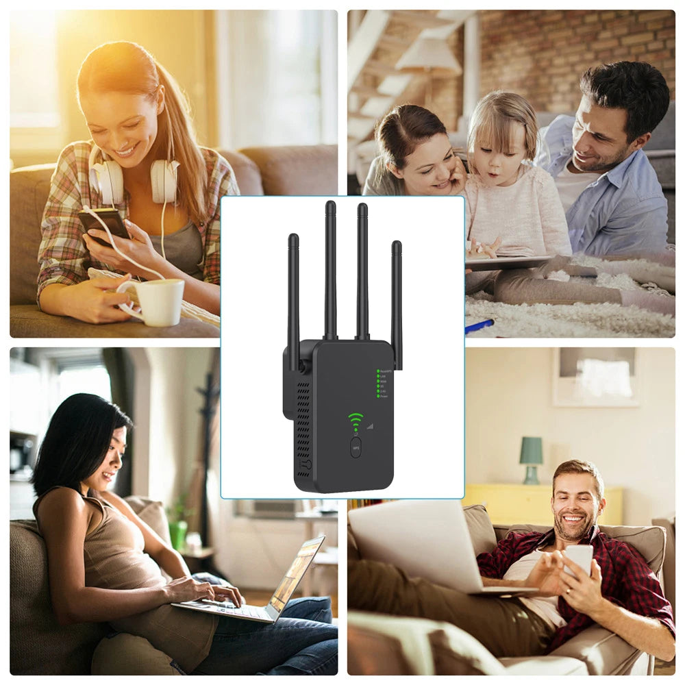 Dual-Band WiFi Booster: 1200Mbps Speed