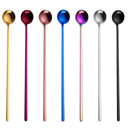 Long Handle Spoon (Stainless Steel, Gold, 9.4")