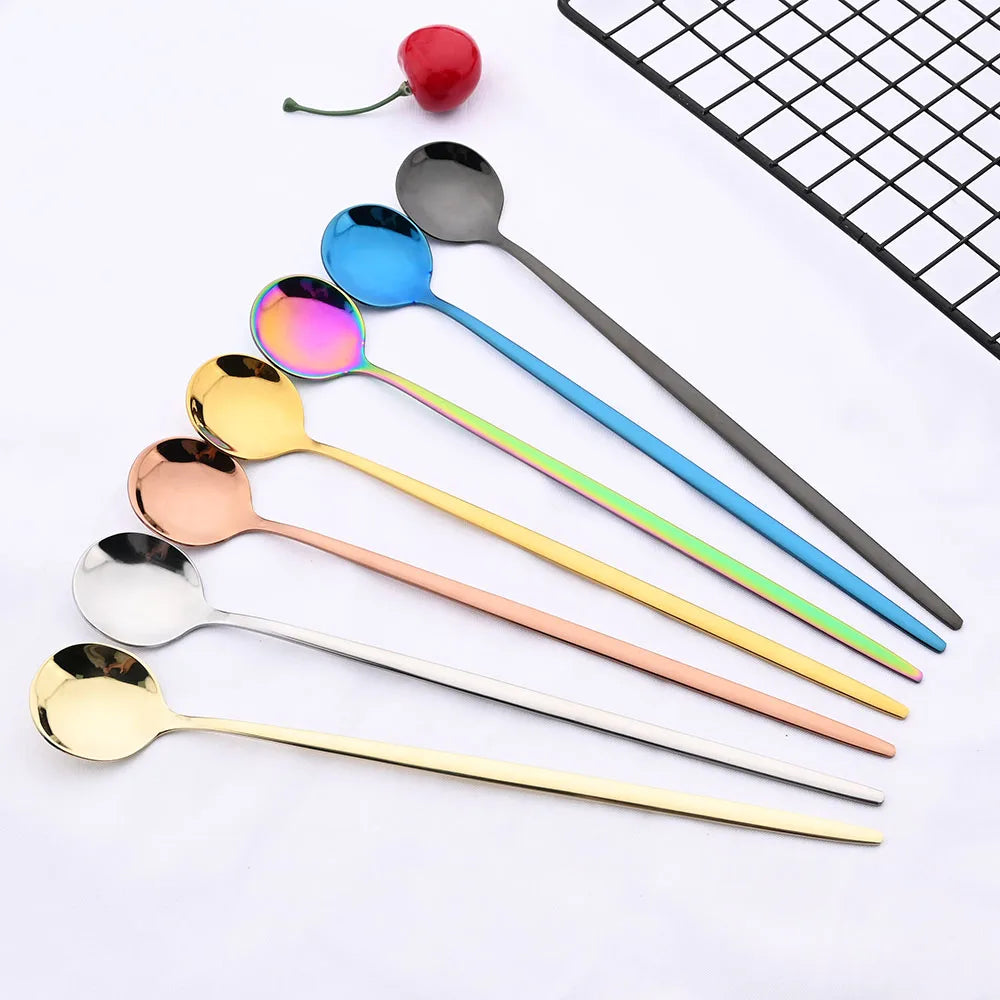 Stainless Steel Spoons - Versatile for Every Occasion (Gold, 6 Pcs)