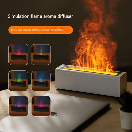 Multi-Color Simulation Flame Aroma Diffuser – Compact and Efficient for Any Room