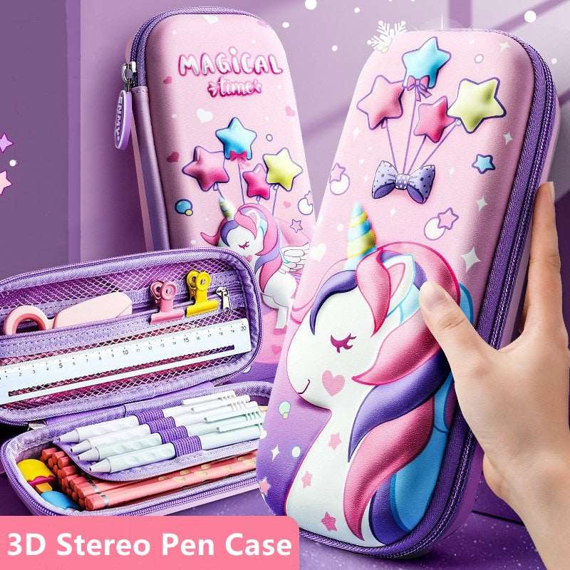 3D Unicorn EVA Large Capacity Pencil Case