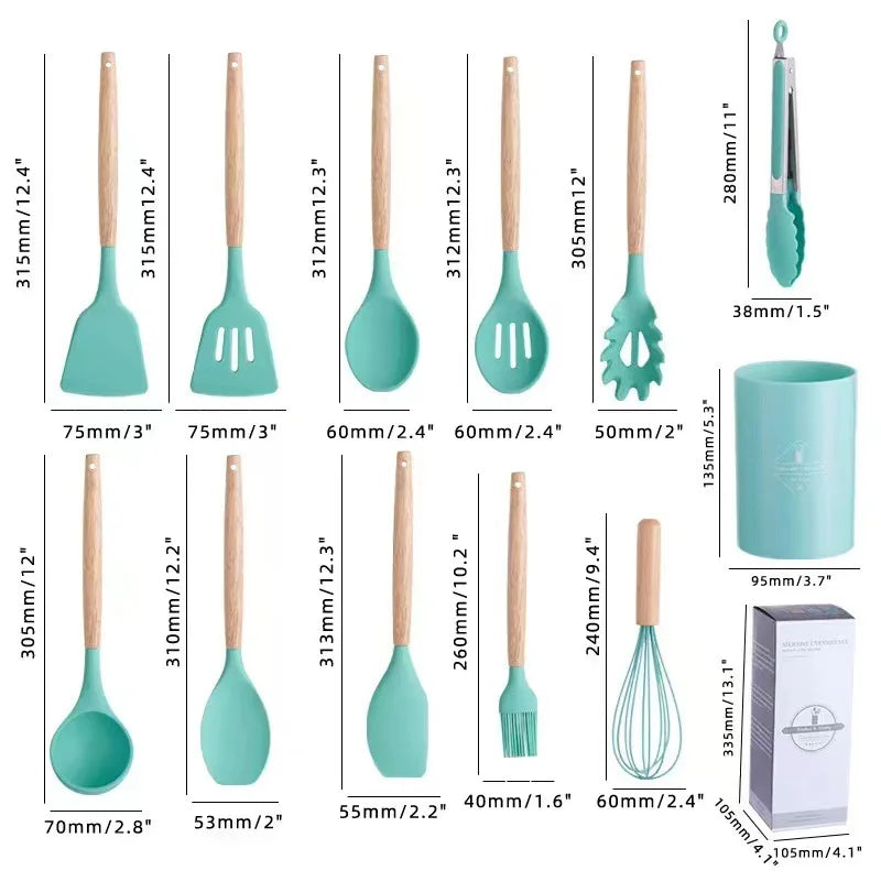 12-Piece Silicone Cooking Utensil Set
