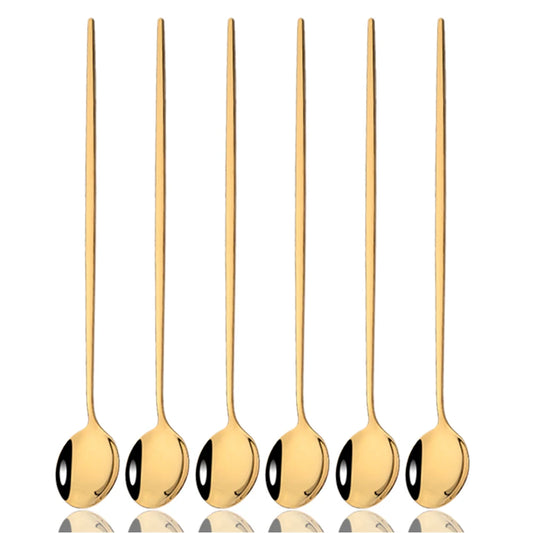 Stainless Steel Spoons - Versatile for Every Occasion (Gold, 6 Pcs)