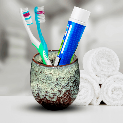 ArtOlo Ceramic Toothbrush Holder - Organizer & Water Cup