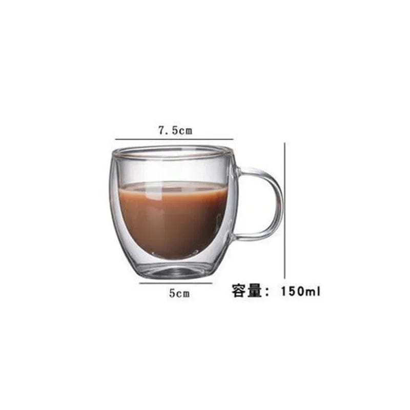 ArtOlo Store Heat Resistant Double Wall Glass Cup High Borosilicate Glass Mug Beer Juice Coffee Water Cups Transparent Cup Drinkware Gift