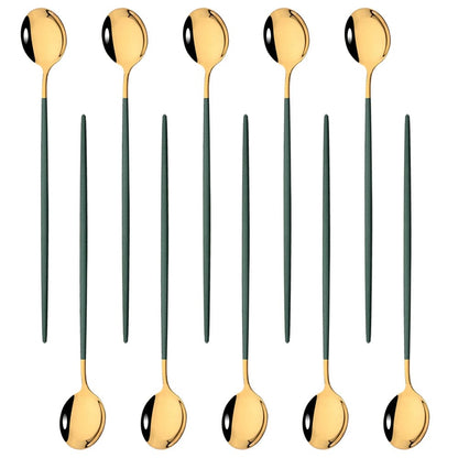 ArtOlo Store Stainless Steel Long Handle Spoons (10 Pack)