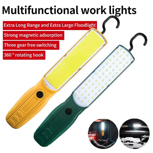 ArtOlo Store Strong LED COB Work Light Handheld Floodlight USB Rechargeable Portable Camping Repair Emergency Flashlight with Magnet Hook