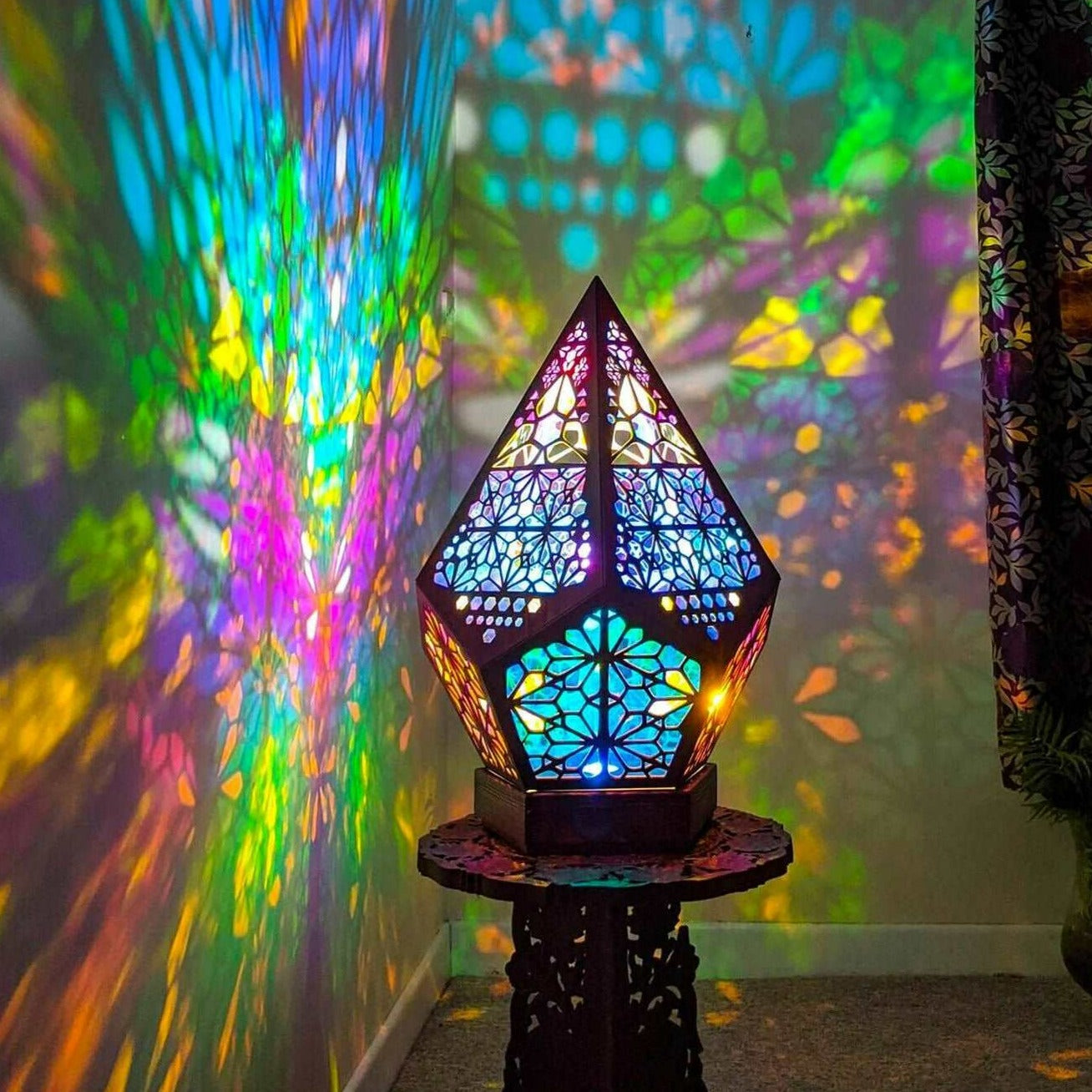 3D Colorful Bohemian LED Night Light Polar Star Starry Sky Floor Projection Lamp