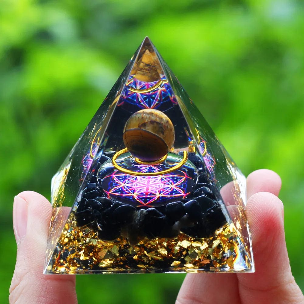 Home Finesse Crystals Stone Orgone Pyramid Energy Generator Natural Amethyst Peridot Reiki Chakra Meditation Tool Room Decor Christmas Gift