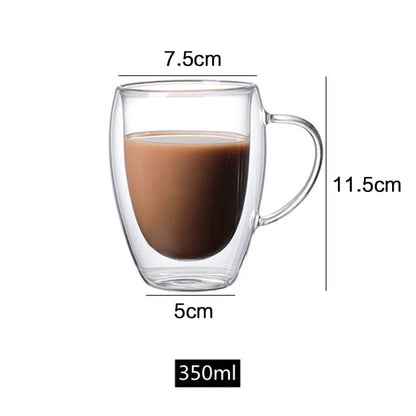 Home Finesse Double Wall Glass Coffee Cup Set