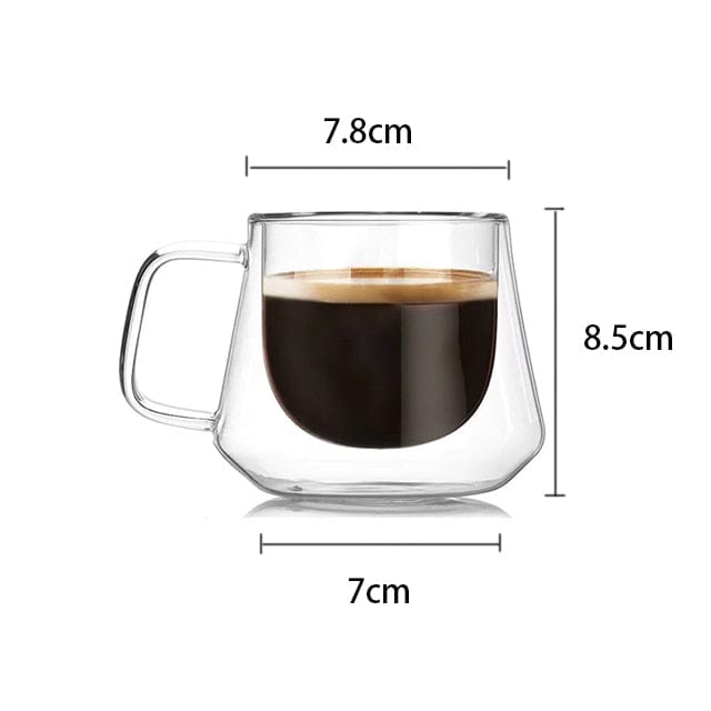 Home Finesse Elegant Double Wall Glass Cup, 6.76oz