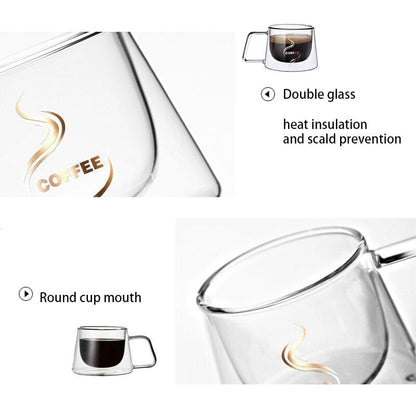 Home Finesse Elegant Double Wall Glass Cup, 6.76oz