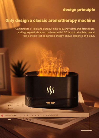 Home Finesse Flame Aromatherapy Ultrasonic Humidifier with LED Lighting