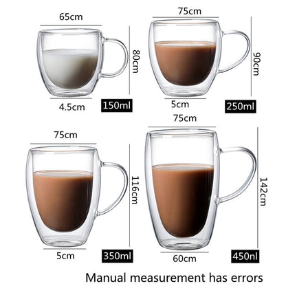 Home Finesse Heat-Resistant Double-Wall Borosilicate Glass Coffee Mug