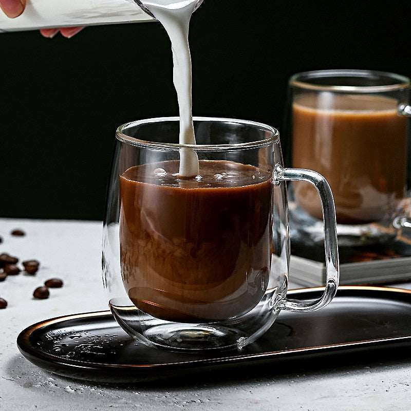 Home Finesse Heat-Resistant Double-Wall Borosilicate Glass Coffee Mug