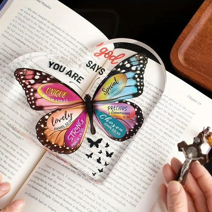 Home Finesse Inspirational Christian Gifts for Women - Heart Butterfly Acrylic Decor