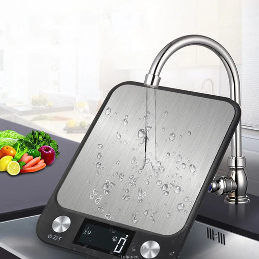 Home Finesse Kitchen Scale 15Kg/1g Weighing Food Coffee Balance Smart Electronic Digital Scales Stainless Steel Design for Cooking and Baking