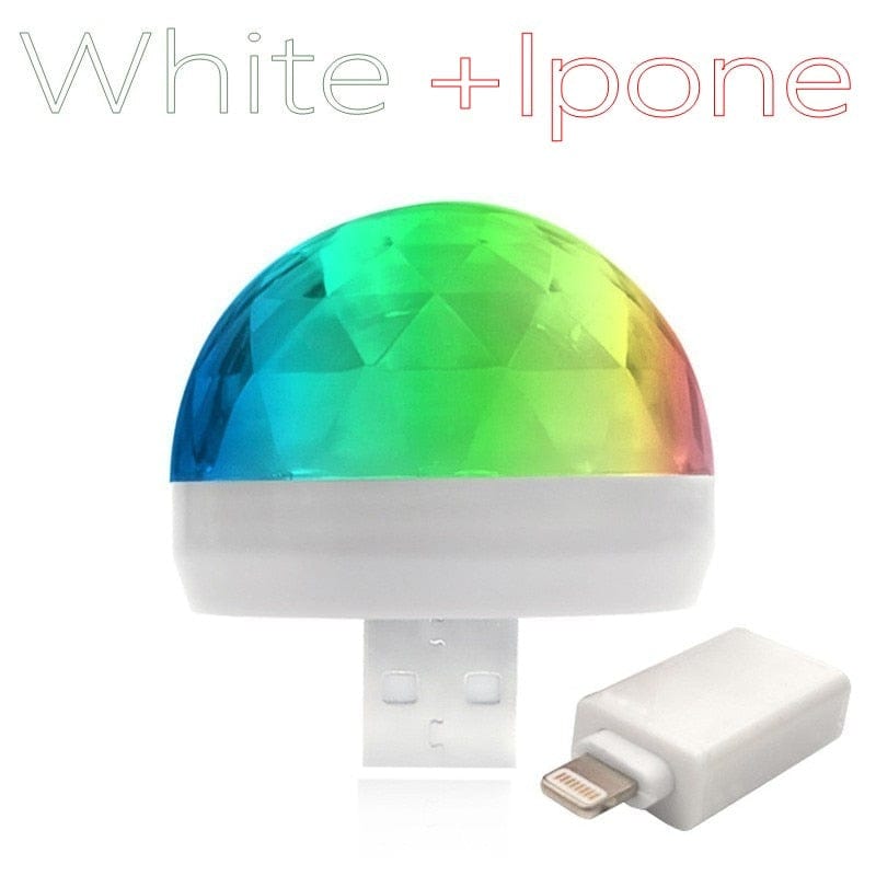 Home Finesse Mini USB LED Car DJ Light - Colorful Mix