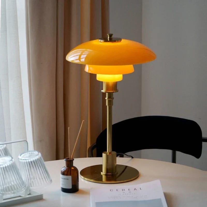 Home Finesse Modern Glass LED Table Lamp - Danish Design for Stylish Living Spaces
