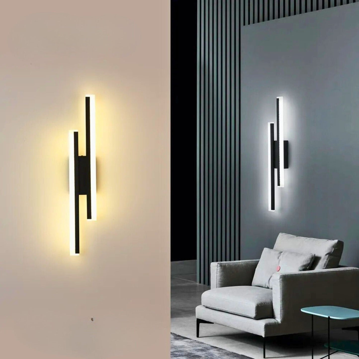 Home Finesse Modern Nordic LED Wall Sconce Light: 12W, Black