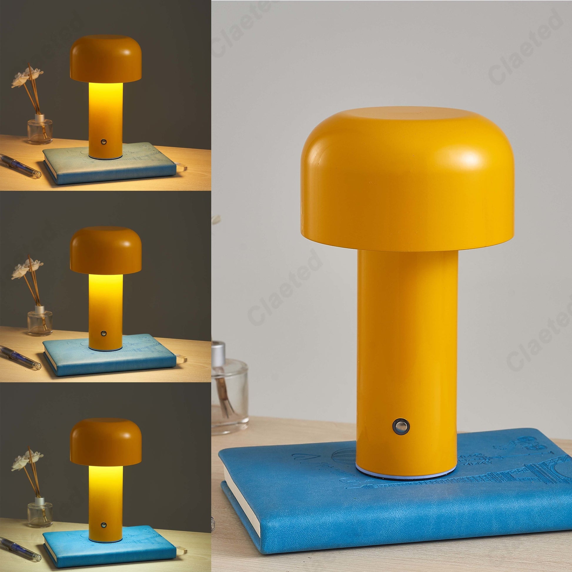Home Finesse Mushroom Table Lamp - Rechargeable Decor Light