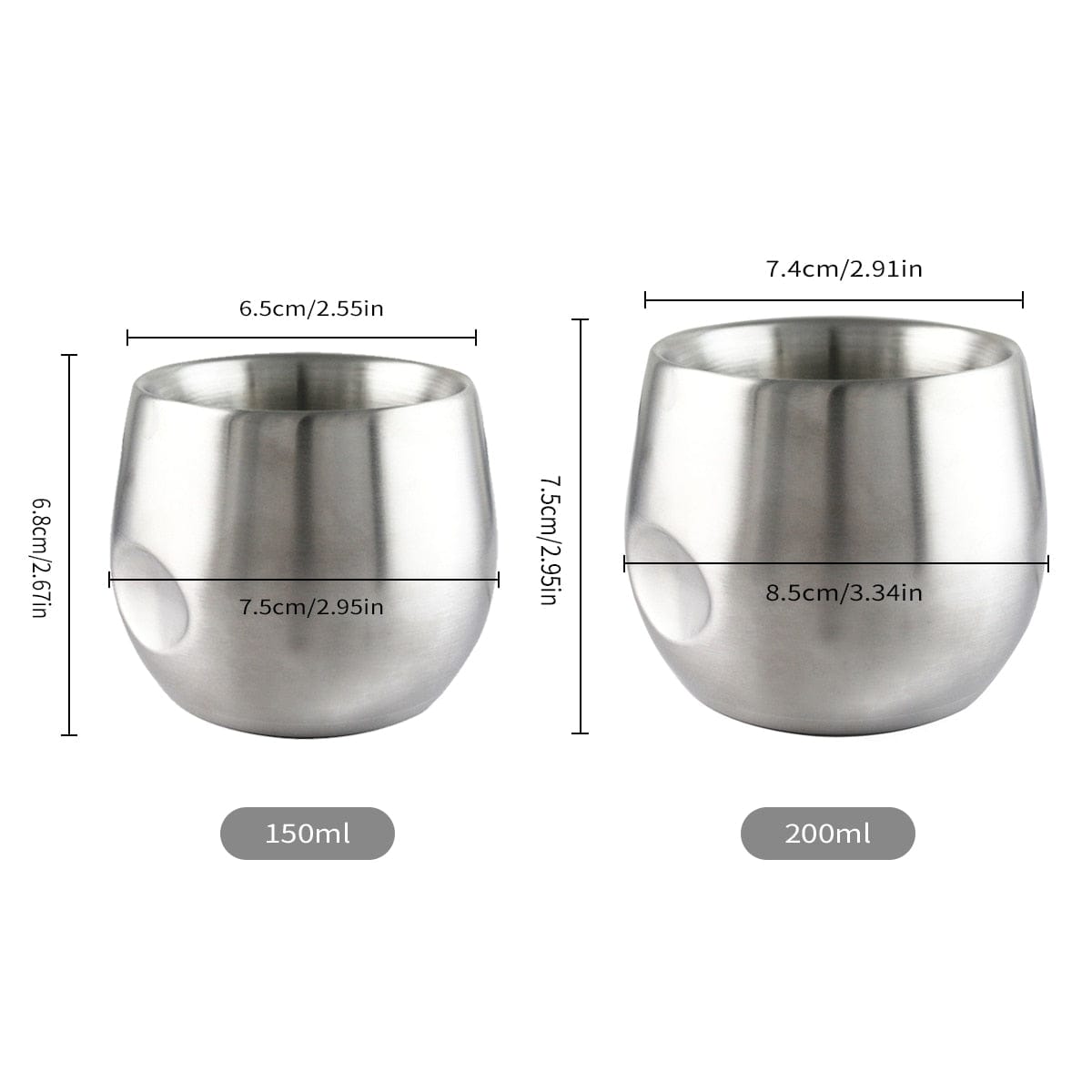 Home Finesse Stainless Steel Double-Insulated Espresso Cup