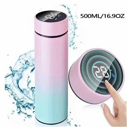 Home Finesse Stainless Steel Thermos Bottle with Digital Temperature Display,16.90z
