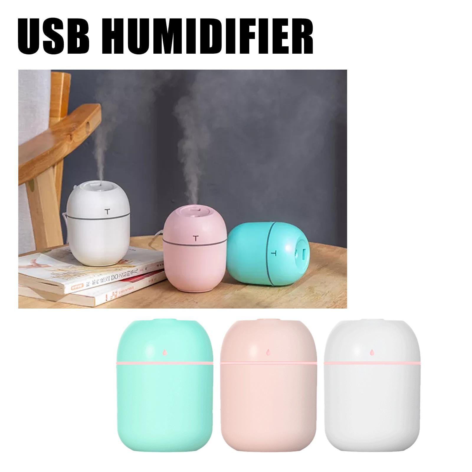 Home Finesse USB Aroma Diffuser - Portable 7.4oz Humidifier